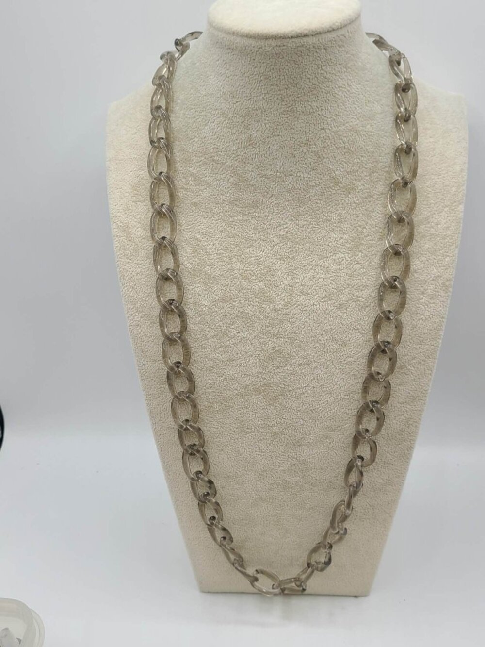 J  Crew Gray Lucite Long Necklace